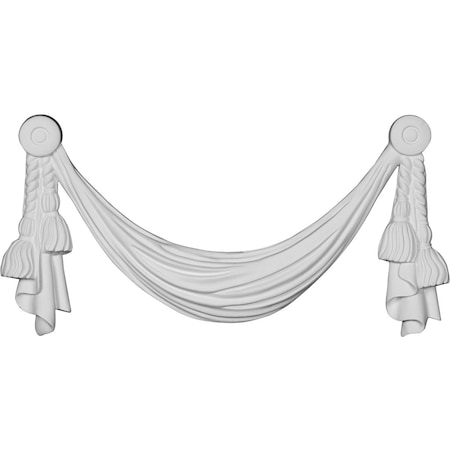 Ekena Millwork 17 1/4"W x 6 1/4"H x 1 1/8"P Classic Tassel Swag Onlay ONL17X06X01CL